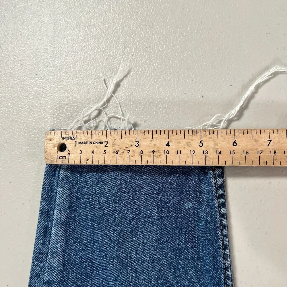 PacSun Vintage Icon Mom Jeans 25‎ Raw Hem Tapered Leg Medium Wash Streetwear - Picture 6 of 8